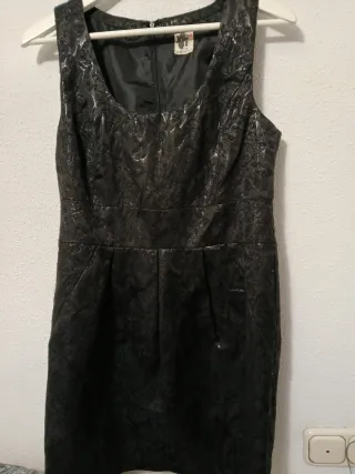 Vestido fiesta negro plateado