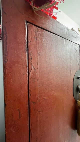 Mueble Chino Rojo Madera y Metal