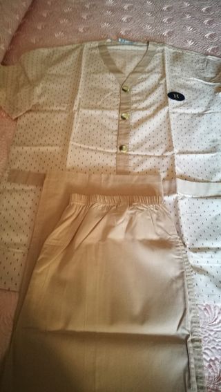Pigiama estivo cotone 100% beige classico vintage
