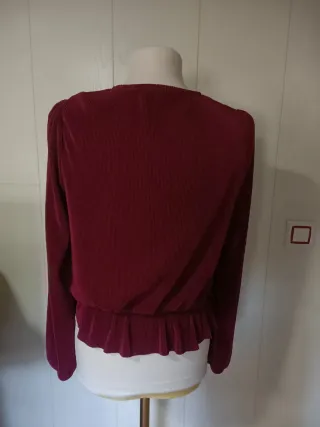 Blusa plisada de manga larga