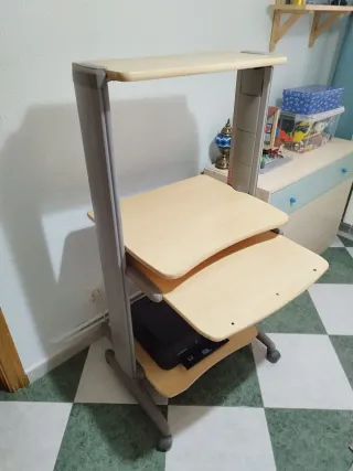 Mesa escritorio auxiliar con ruedas