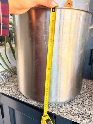 Olla grande acero inoxidable con tapa, con regalo.