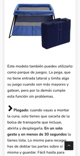 CUNA PLEGABLE + MOCHILA