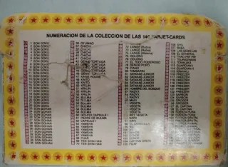 Colección Dragon Ball 140 Tarjet Cards