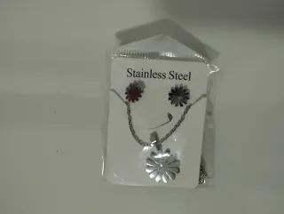 Juego Colgante y Pendientes Acero Inoxidable