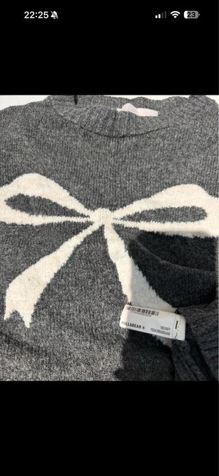 Camisola Pull&Bear cinza com laço