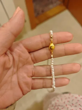 Collar Perlas Naturales Cierre Dorado