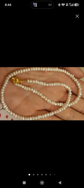 Collar Perlas Naturales Cierre Dorado