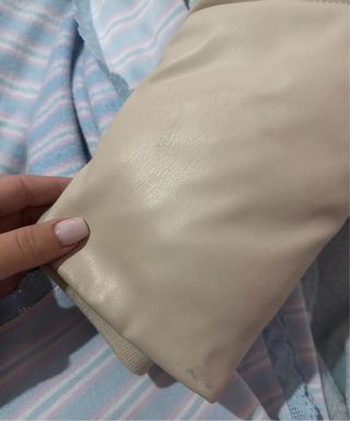 Chaqueta acolchada polipiel Zara Beige