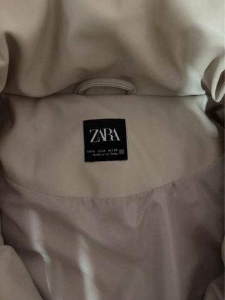 Chaqueta acolchada polipiel Zara Beige