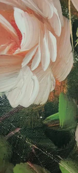 Cuadro de flores rosas y azules