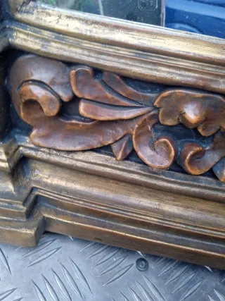 Cuadro Espejo Madera Dorado Tallado