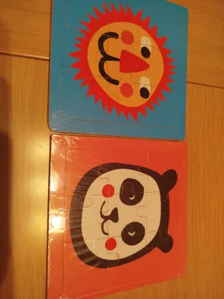 2 Puzzles Infantiles: León y Panda