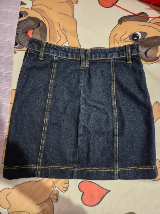 Gonna di jeans blu con bottoni