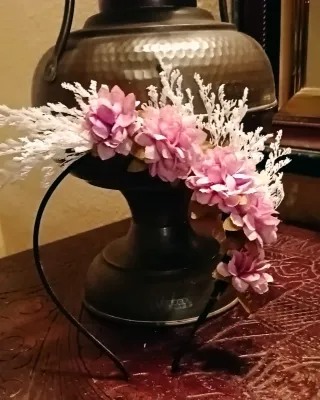 Diadema flores rosas y blancas