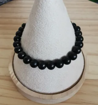 Pulsera Shungita Natural tamaño 6mm