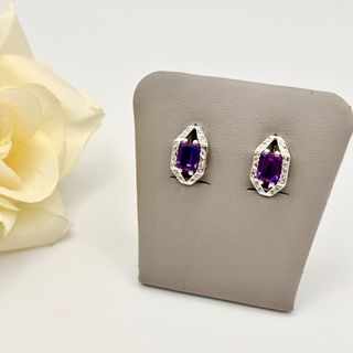 Pendientes Oro 18kt con Amatista