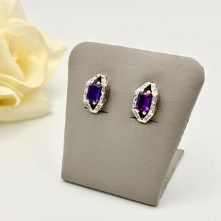 Pendientes Oro 18kt con Amatista