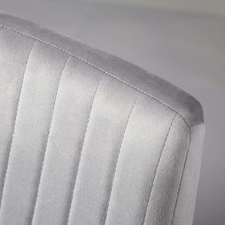 Set de 2 Sillas de Comedor Tapizadas en Tejido Efecto Terciopelo, Sillas de Cocina con Patas de Acero y Diseño Ahorra Espacio, 43X58X90 Cm, Gris y Negro