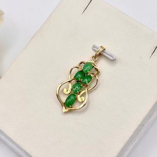 Colgante Oro 18kt con gemas verdes