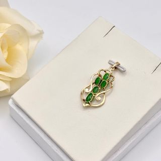 Colgante Oro 18kt con gemas verdes