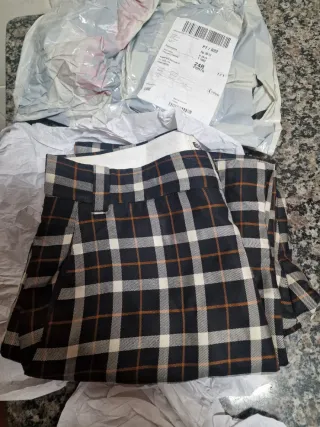 Calças de padrão xadrez