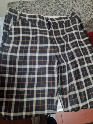 Calças de padrão xadrez