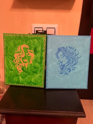 Lienzo pintado a mano 2 unidades