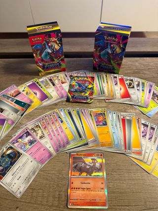 Lote Pokémon Cartas Fuegos Fantasmales, caja extra