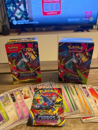 Lote Pokémon Cartas Fuegos Fantasmales, caja extra