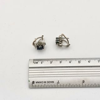 Pendientes Oro 18kt Zafiro y Diamantes