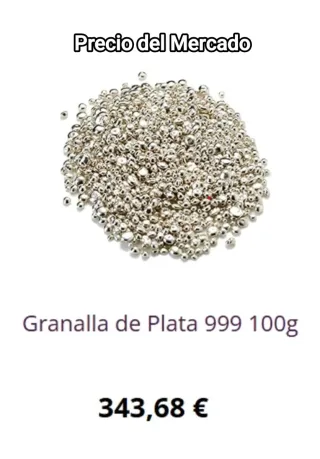 Granallas Plata Pura 100g Ag 999%