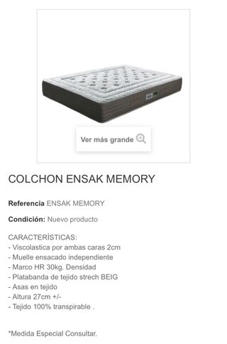 Colchón 1.5x2m Nuevo con Etiqueta