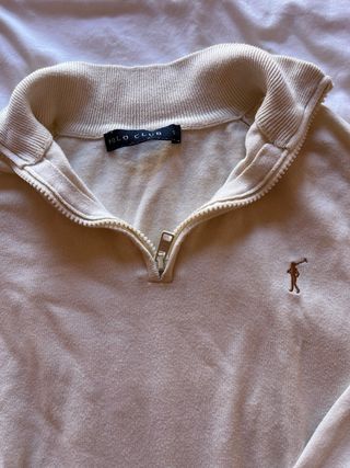 Jersey Polo Club Beige Media Cremallera