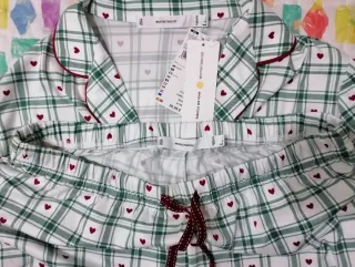 Pijama Women'Secret cuadros verdes y corazones