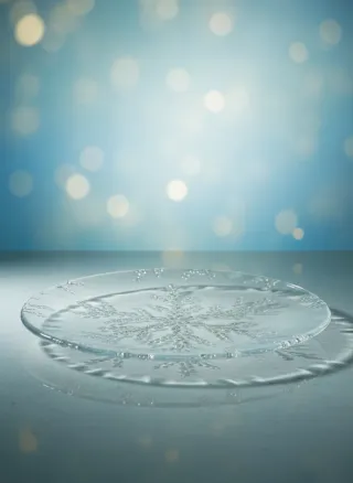 Vassoio vintage vetro fiocco di neve