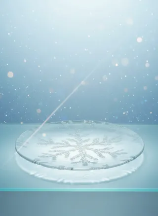 Vassoio vintage vetro fiocco di neve