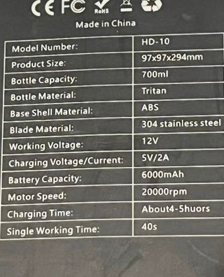 Batidora Portátil 700ml SIN ABRIR