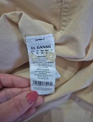 Camisa El Ganso, talla XL Color Amarilla