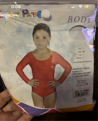 Body SMARTSET niña rojo 4-6 años (120-130 cm)