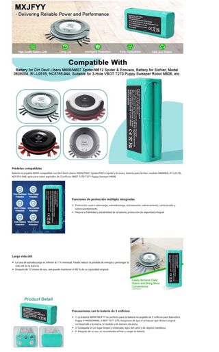 NUEVO! Batería NiMH 14.4V 2000mAh Libero M606