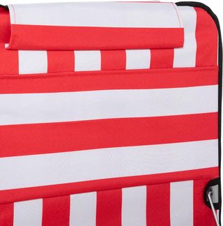 Set de 2 Tumbonas de Playa con Respaldo Regulable en 5 Niveles, Cojín y Bolsa de Viaje, Tumbonas Plegables de Acero y PE, 124X53X35-45 Cm, Rojo y Blanco