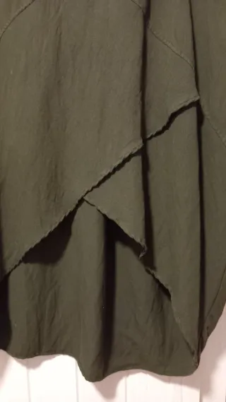 Blusón talla  grande verde militar manga media XXL
