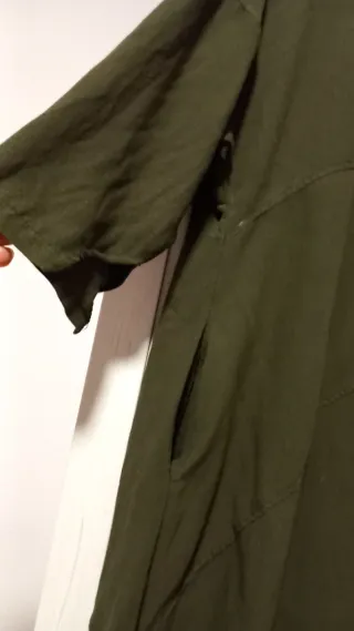 Blusón talla  grande verde militar manga media XXL