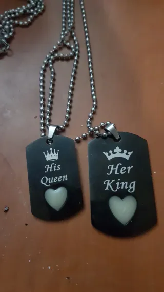 Coppie Collane Acciaio His Queen Her King