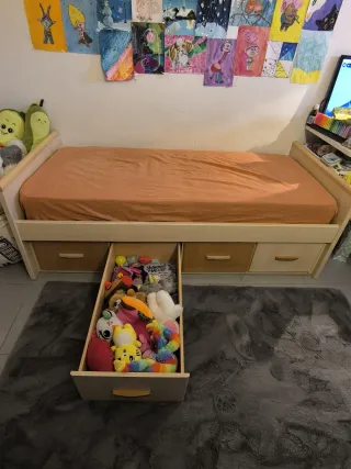 Cama infantil 180 x 80 con 4 cajones