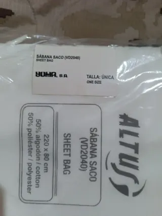 Sábana saco Altus (talla 220x80cm) / (VD2040)