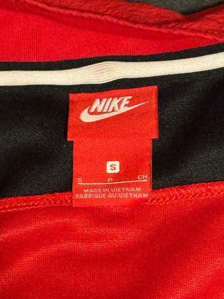 Felpa Nike Air mezza zip rossa e nera