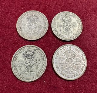 4 Monedas 2 Chelines Plata 1939-1943