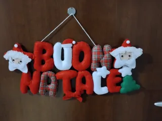Scritta Buon Natale in tessuto